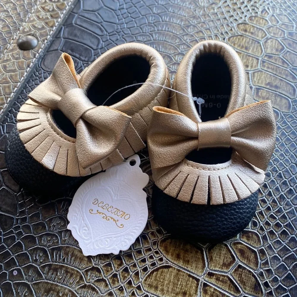 Fancy leather baby infant shoes 0 to 6 months